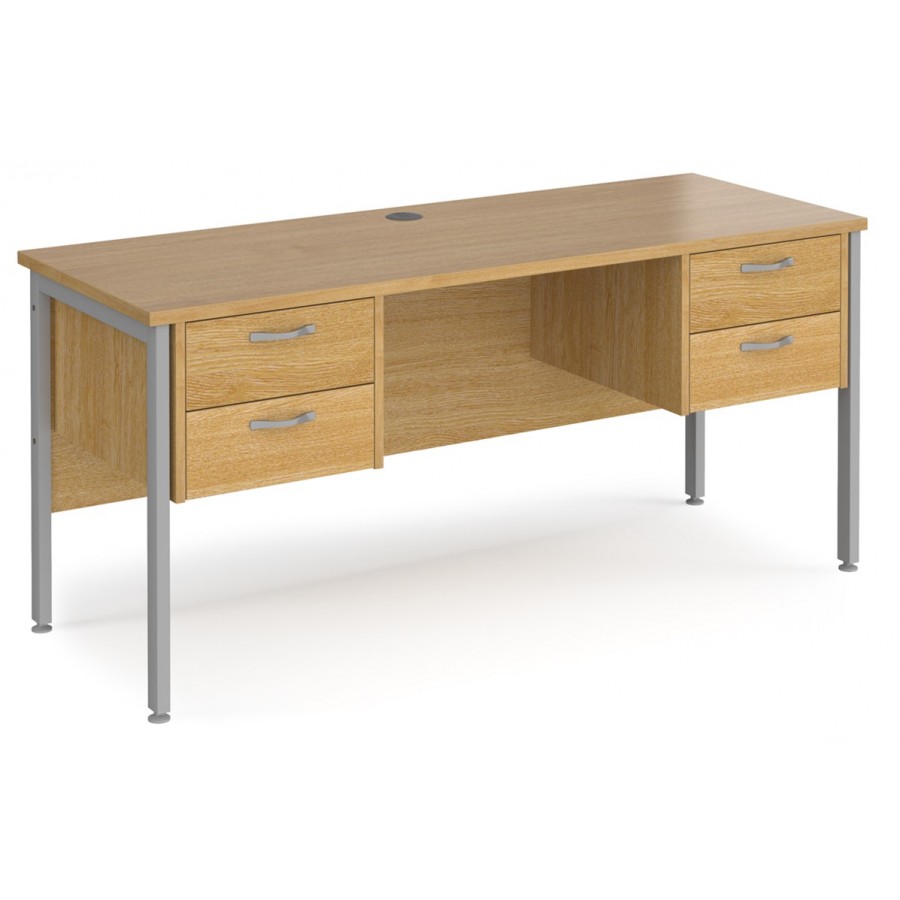 Maestro H Frame Shallow Desk with Twin Pedestal